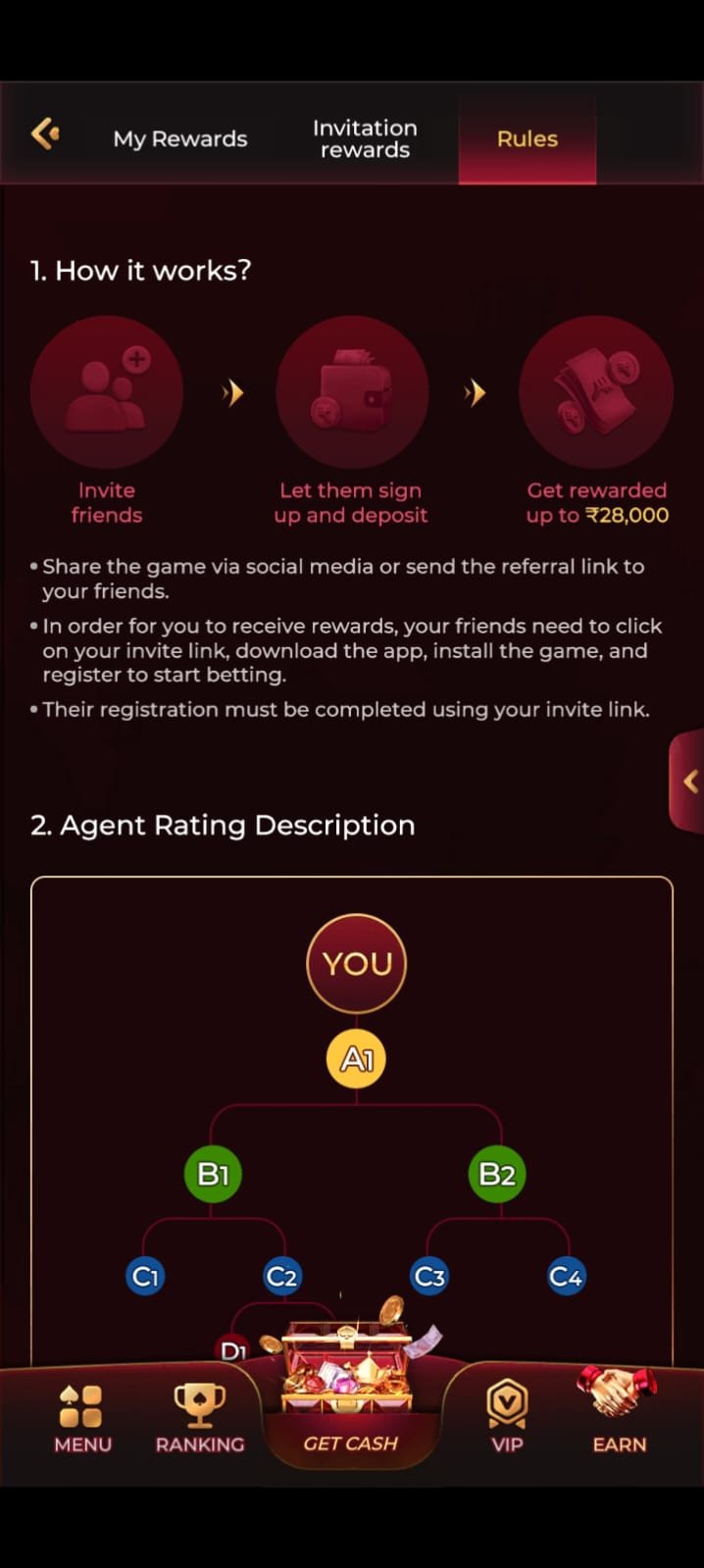 Dhan7 Game login and dashboard screen